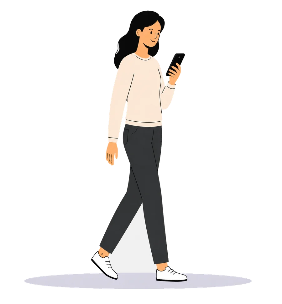 Persona buscando un servicio desde el celular