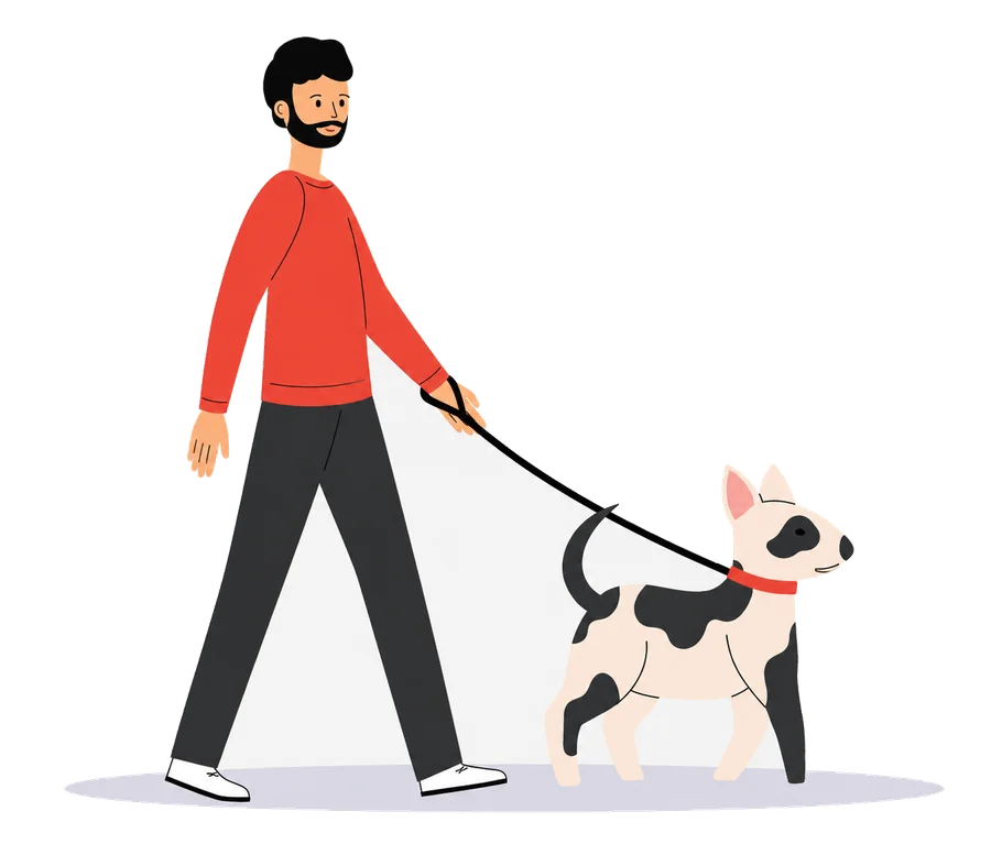 Persona paseando a un perro, ejemplo de oficio poco común que también tiene lugar en la app